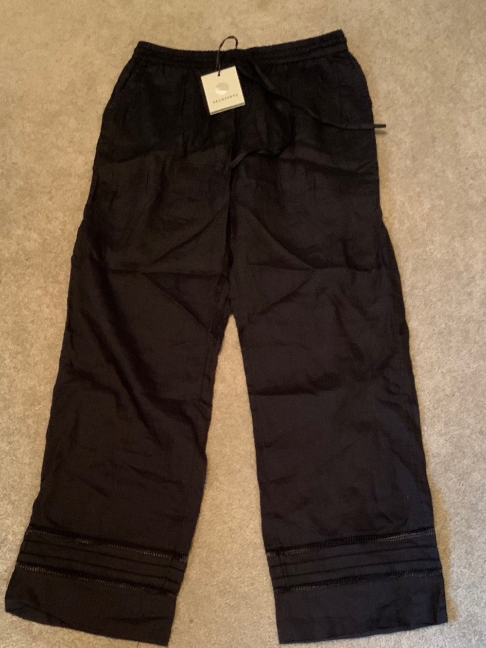 AllSaints Black Straight Leg Pants